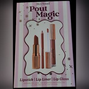Pout Magic Lipstick, Lip Liner, and Lip Gloss Set - Pink Blush